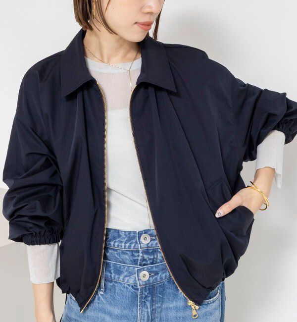 NOLLEY'S sophi「ウォッシャブルツイルライトジップアップブルゾン」|ブルゾン・スタジャン|ネイビー