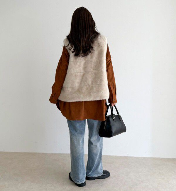 fredy emue「ボーダーキルトファーベスト」|ダウンベスト・ベスト|