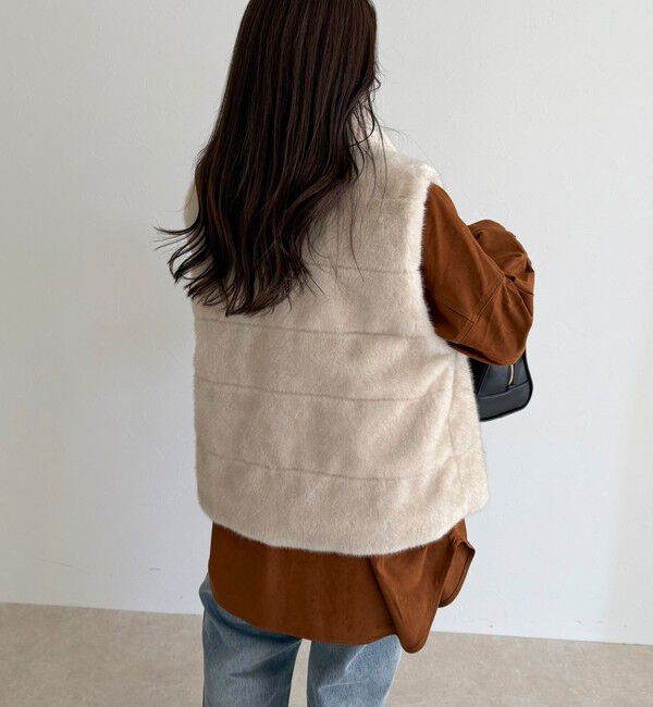 fredy emue「ボーダーキルトファーベスト」|ダウンベスト・ベスト|