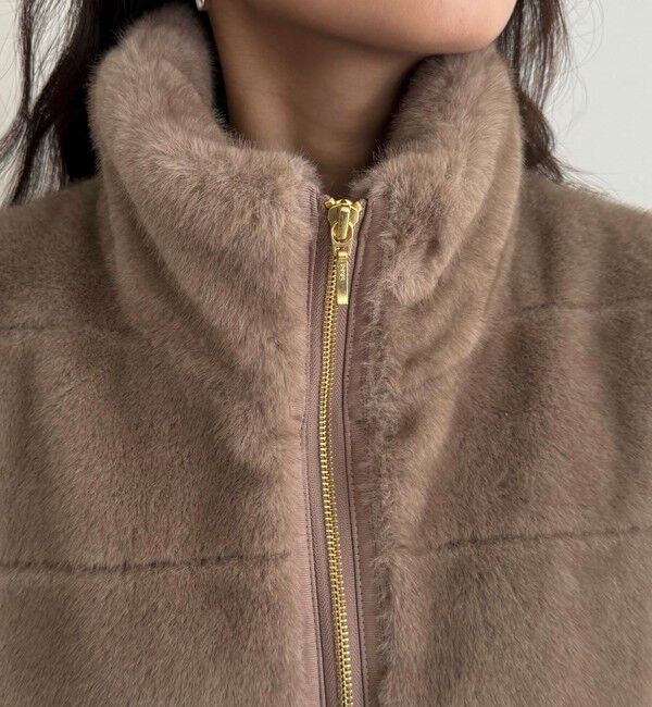 fredy emue「ボーダーキルトファーベスト」|ダウンベスト・ベスト|