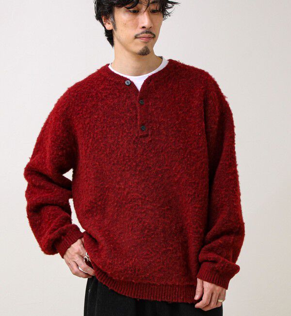 GLOSTER「【モヘアタッチ/ユニセックス対応】ヘンリーネックプルオーバーニット」|ニット・セーター|
