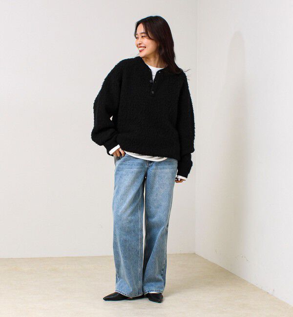 GLOSTER「【モヘアタッチ/ユニセックス対応】ヘンリーネックプルオーバーニット」|ニット・セーター|