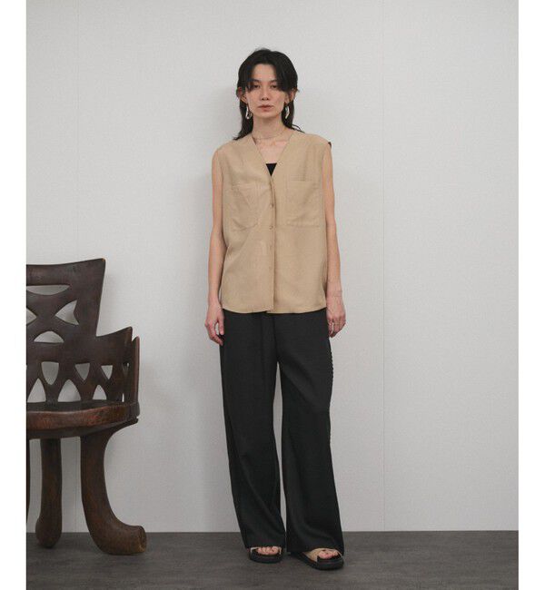 SALON adam et rope'「サイドレースイージーリラックスパンツ」|チノ|