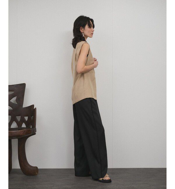 SALON adam et rope'「サイドレースイージーリラックスパンツ」|チノ|