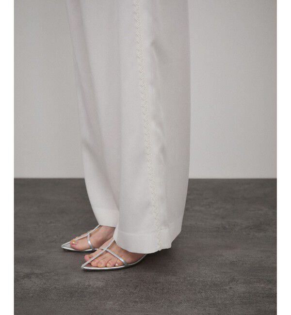 SALON adam et rope'「サイドレースイージーリラックスパンツ」|チノ|