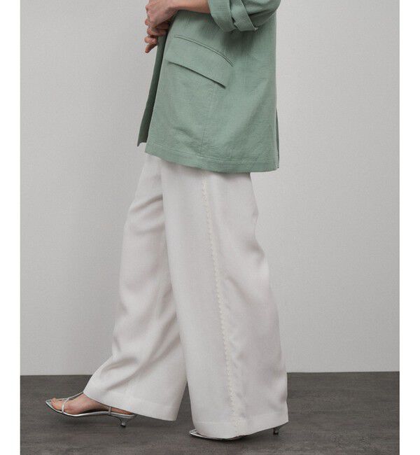 SALON adam et rope'「サイドレースイージーリラックスパンツ」|チノ|