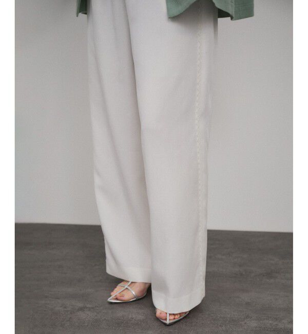 SALON adam et rope'「サイドレースイージーリラックスパンツ」|チノ|
