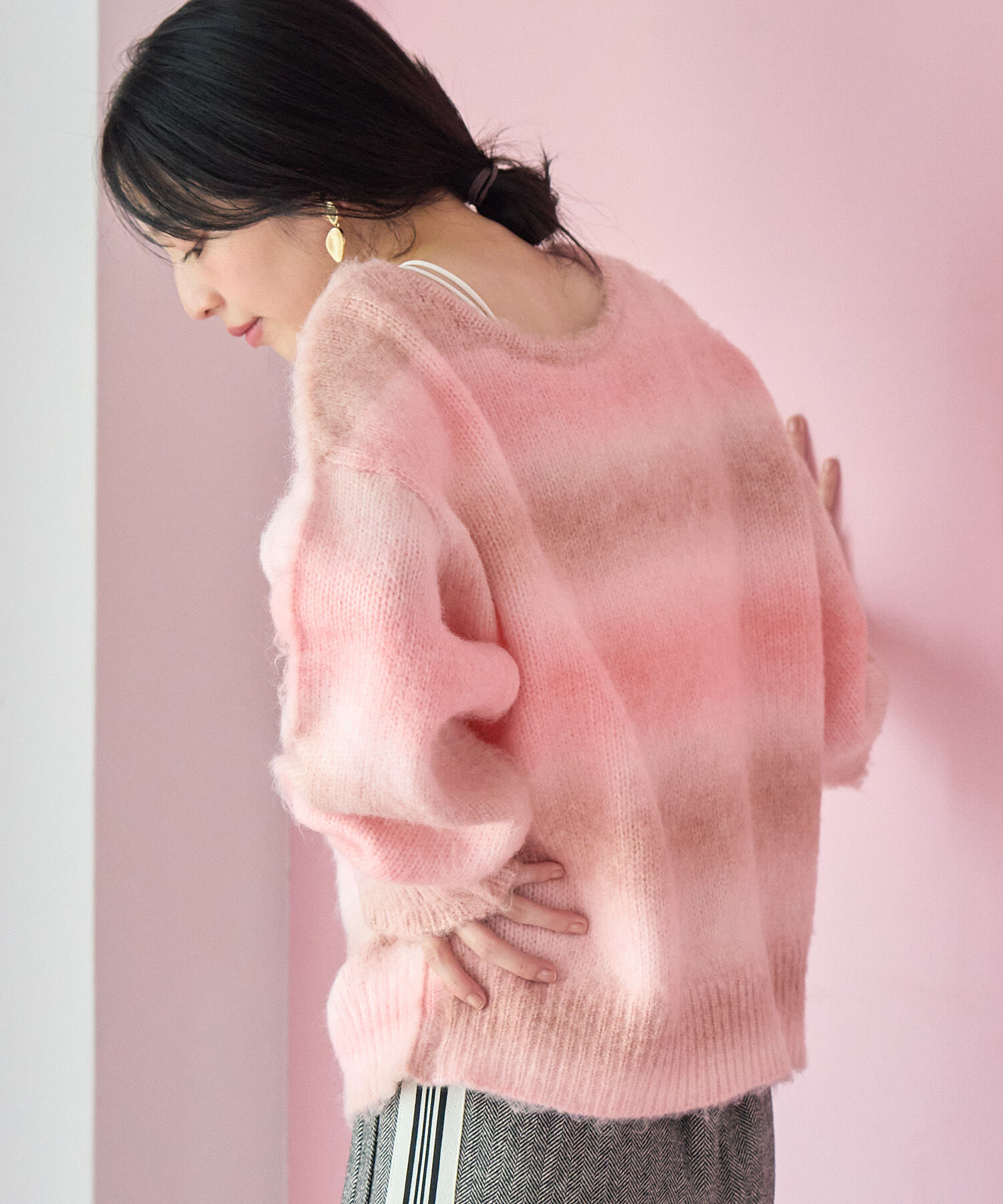 VIS「【前後2WAY】レースアップグラデーションニット」|ニット・セーター|