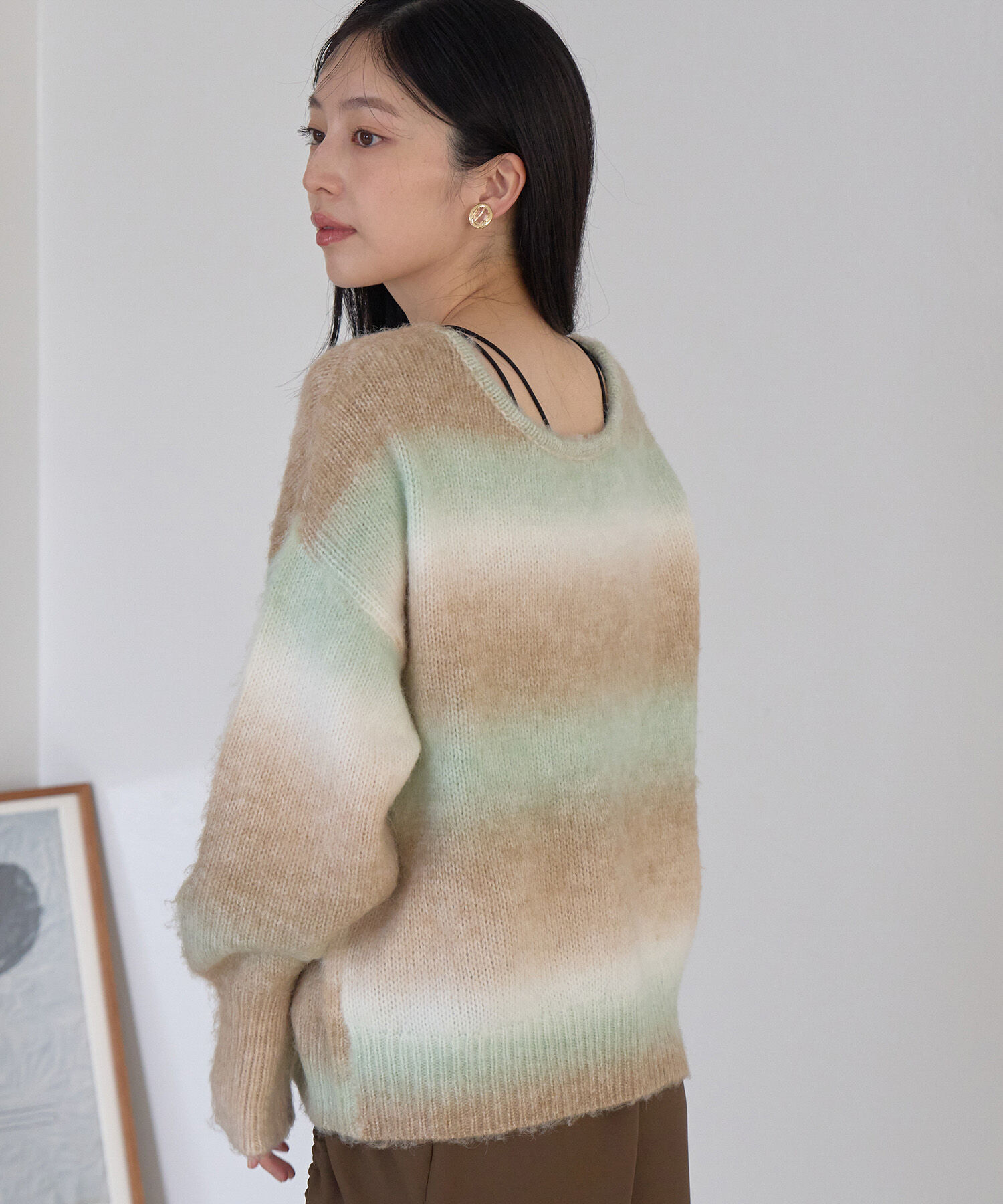 VIS「【前後2WAY】レースアップグラデーションニット」|ニット・セーター|