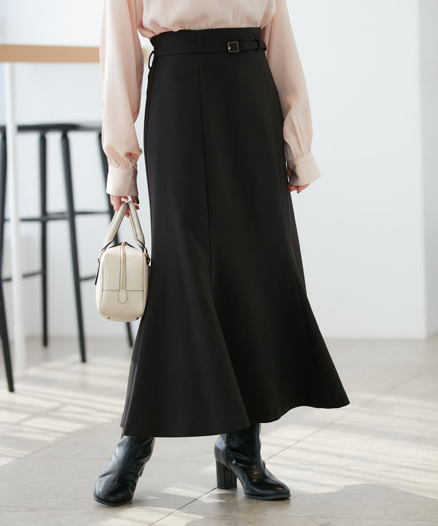 VIS「【洗える・防シワ】美easy裏起毛マーメイドスカート」|スカート|