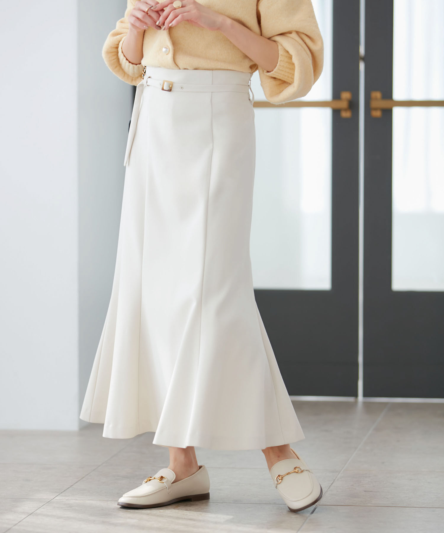 VIS「【洗える・防シワ】美easy裏起毛マーメイドスカート」|スカート|