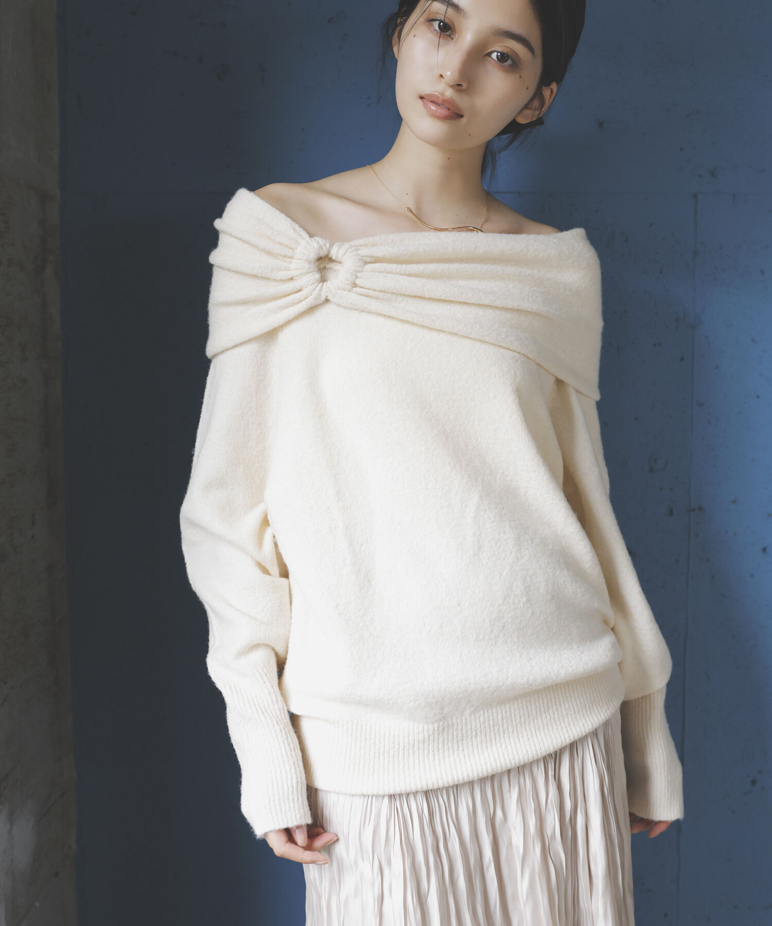 VIS「【2WAY】ミックスヤーンオフショルダーニット」|ニット・セーター|キナリ(16)