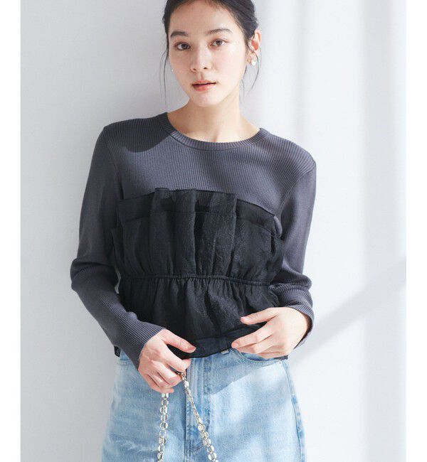 VIS「旬なレイヤードスタイルが叶う！ライトニットビスチェドッキングプルオーバー【洗える】」|ニット・セーター|クロメイン