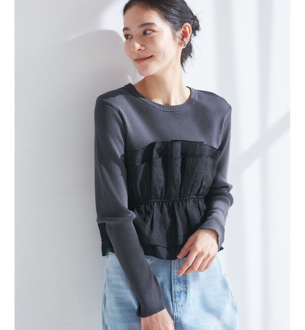 VIS「旬なレイヤードスタイルが叶う！ライトニットビスチェドッキングプルオーバー【洗える】」|ニット・セーター|