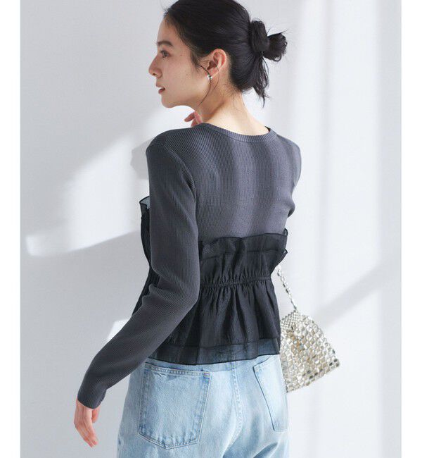 VIS「旬なレイヤードスタイルが叶う！ライトニットビスチェドッキングプルオーバー【洗える】」|ニット・セーター|