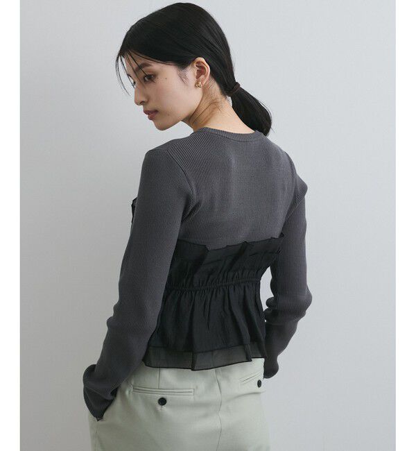 VIS「旬なレイヤードスタイルが叶う！ライトニットビスチェドッキングプルオーバー【洗える】」|ニット・セーター|