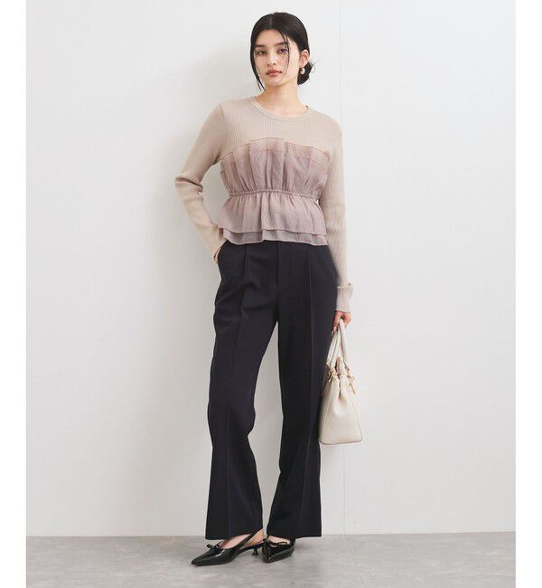 VIS「旬なレイヤードスタイルが叶う！ライトニットビスチェドッキングプルオーバー【洗える】」|ニット・セーター|