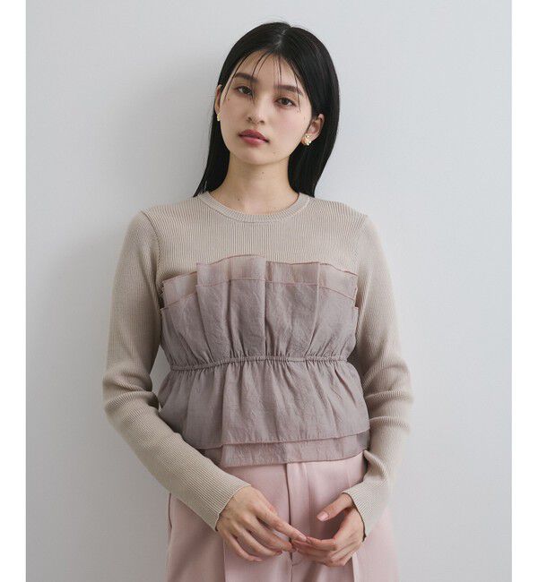 VIS「旬なレイヤードスタイルが叶う！ライトニットビスチェドッキングプルオーバー【洗える】」|ニット・セーター|