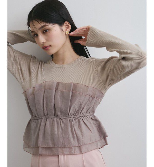 VIS「旬なレイヤードスタイルが叶う！ライトニットビスチェドッキングプルオーバー【洗える】」|ニット・セーター|