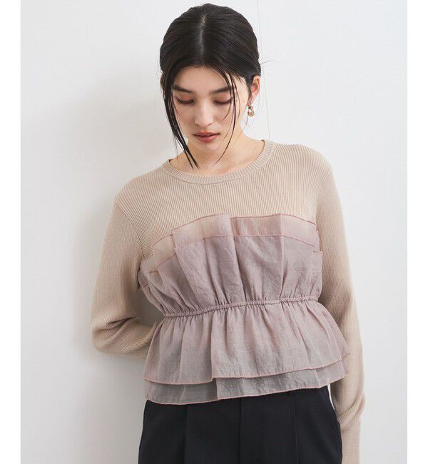 VIS「旬なレイヤードスタイルが叶う！ライトニットビスチェドッキングプルオーバー【洗える】」|ニット・セーター|