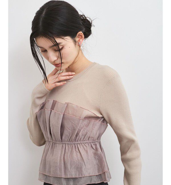 VIS「旬なレイヤードスタイルが叶う！ライトニットビスチェドッキングプルオーバー【洗える】」|ニット・セーター|