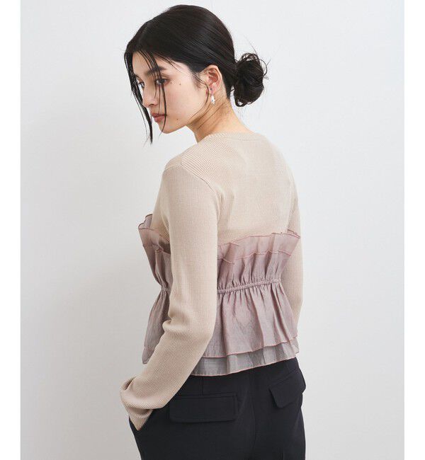 VIS「旬なレイヤードスタイルが叶う！ライトニットビスチェドッキングプルオーバー【洗える】」|ニット・セーター|