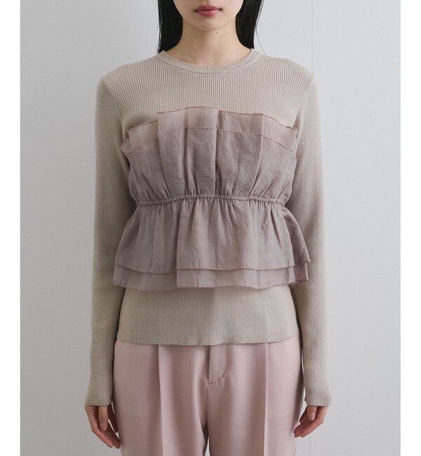 VIS「旬なレイヤードスタイルが叶う！ライトニットビスチェドッキングプルオーバー【洗える】」|ニット・セーター|