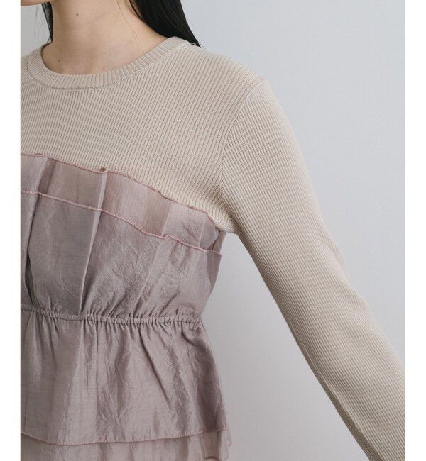 VIS「旬なレイヤードスタイルが叶う！ライトニットビスチェドッキングプルオーバー【洗える】」|ニット・セーター|