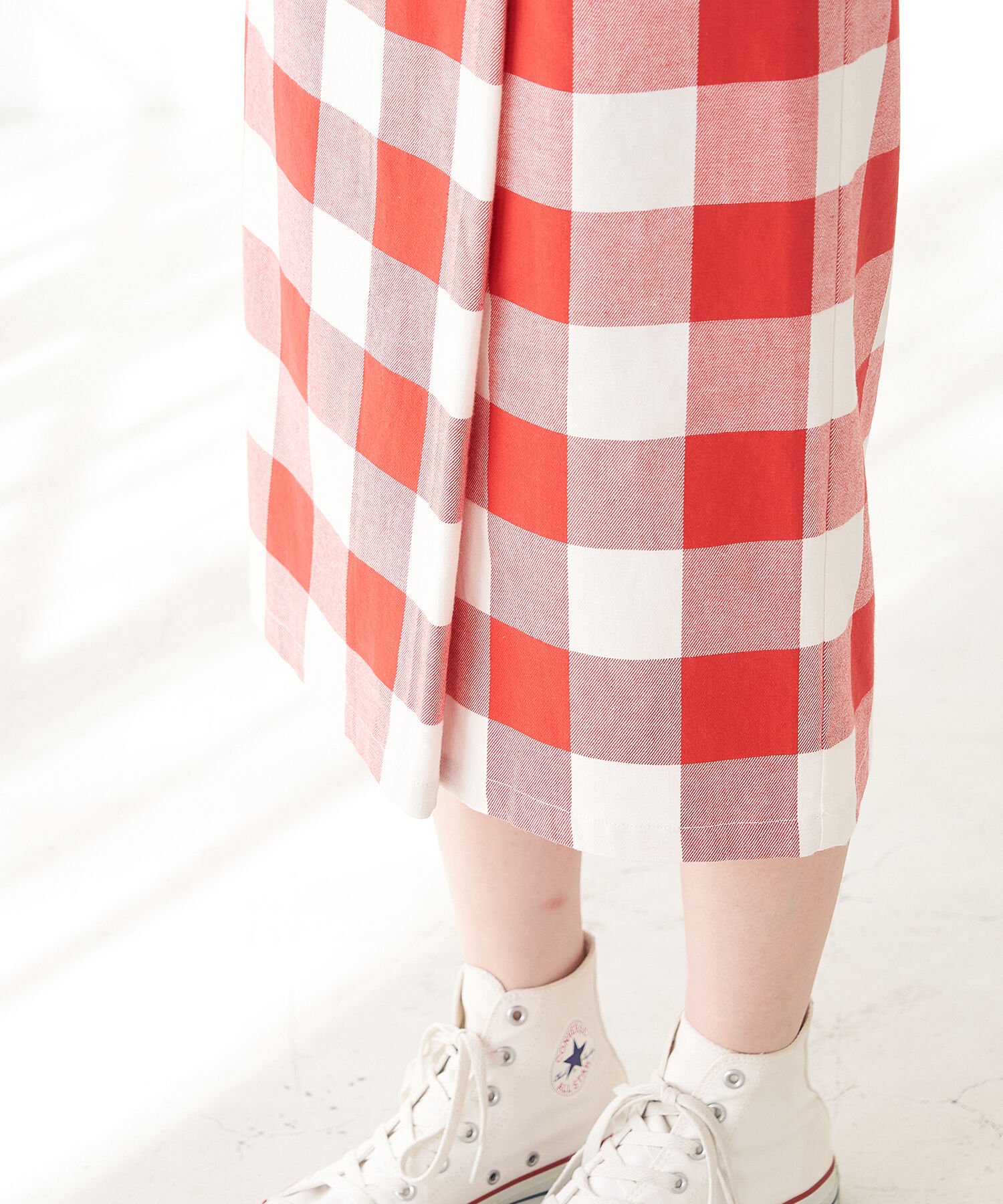 Rope&rsquo;Picnic「【Bonne Maman &times; ROPE' PICNIC】ギンガムチェックIラインスカート」|スカート|