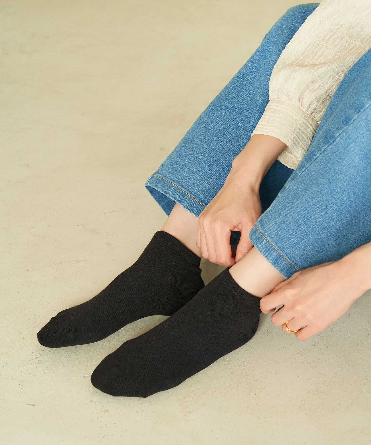 ROPE PICNIC PASSAGE「スニーカーショートクルーソックス」|ソックス|ブラック(01)