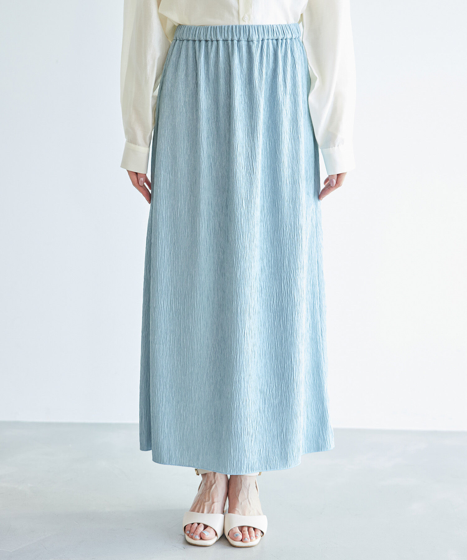 Rope&rsquo;Picnic「イレギュラープリーツ微光沢スカート」|スカート|