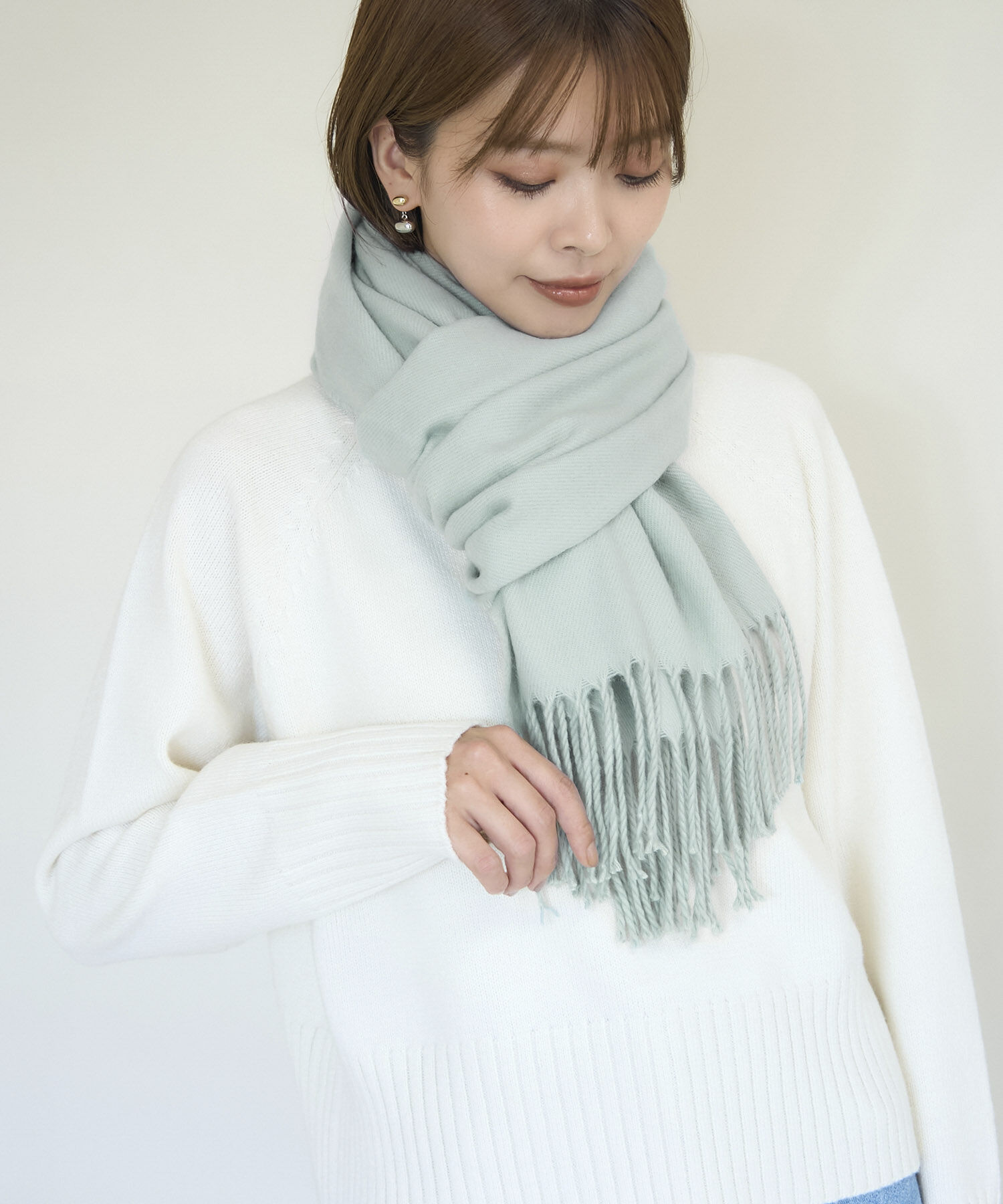 ROPE PICNIC PASSAGE「シアバター加工・静電気防止/カラーソリッドストール」|ストール|