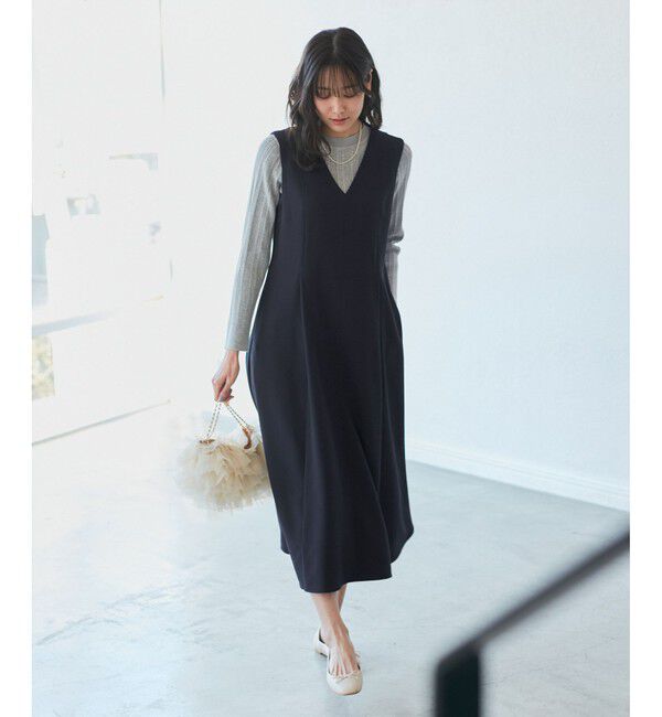 Rope&rsquo;Picnic「【花粉ガード】クリアツイルジャンパースカート/セレモニー・通勤対応・セットアップ対応」|ワンピース|