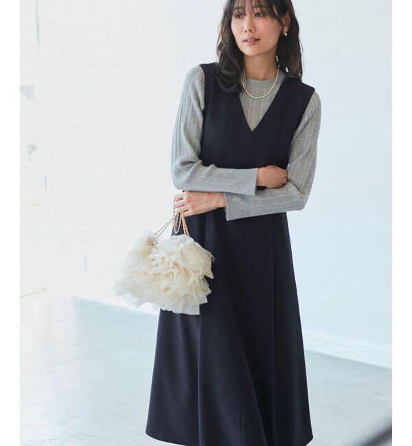 Rope&rsquo;Picnic「【花粉ガード】クリアツイルジャンパースカート/セレモニー・通勤対応・セットアップ対応」|ワンピース|