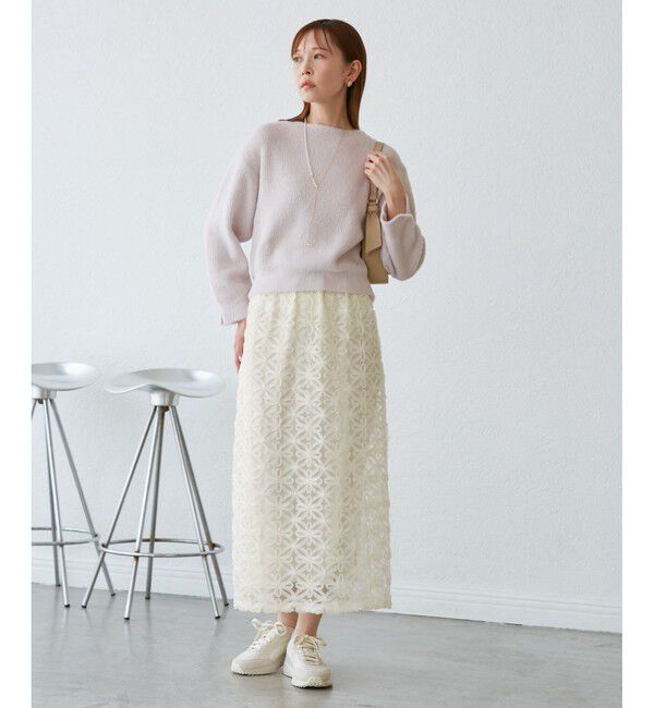 Rope&rsquo;Picnic「フラワーチュールレースアイラインスカート」|スカート|