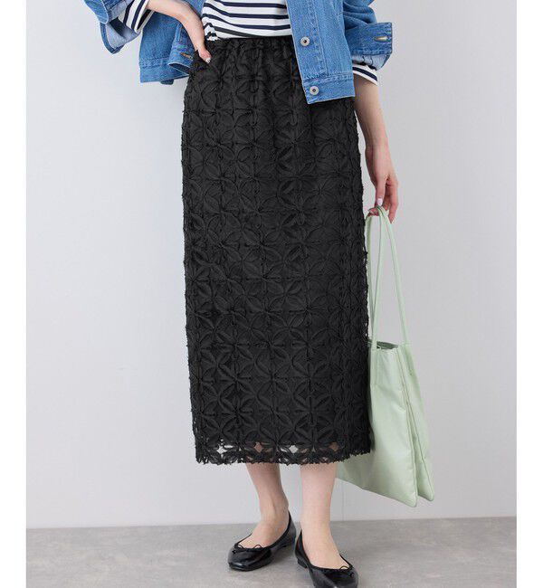 Rope&rsquo;Picnic「フラワーチュールレースアイラインスカート」|スカート|