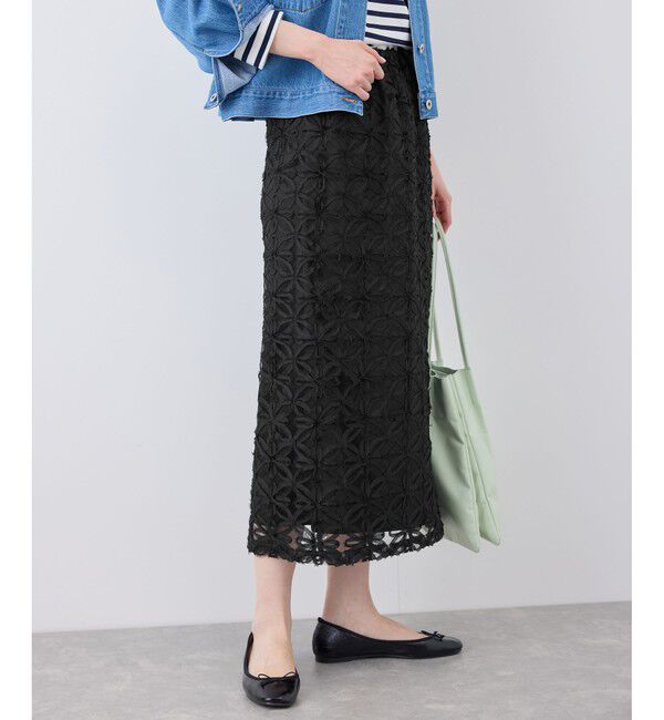 Rope&rsquo;Picnic「フラワーチュールレースアイラインスカート」|スカート|