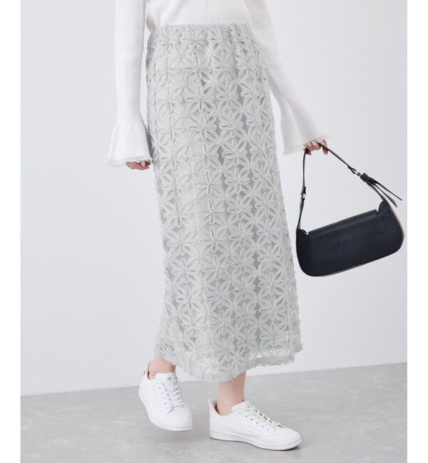 Rope&rsquo;Picnic「フラワーチュールレースアイラインスカート」|スカート|