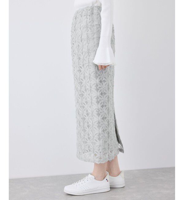 Rope&rsquo;Picnic「フラワーチュールレースアイラインスカート」|スカート|