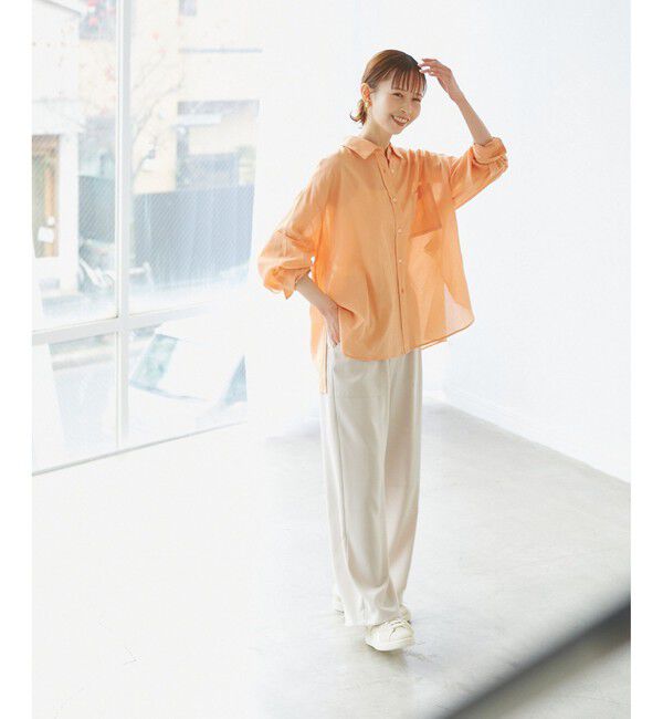 Rope&rsquo;Picnic「【接触冷感・通気性】お着軽シャツシリーズ/綿ボイルバックタックシャツ」|シャツ・ブラウス|