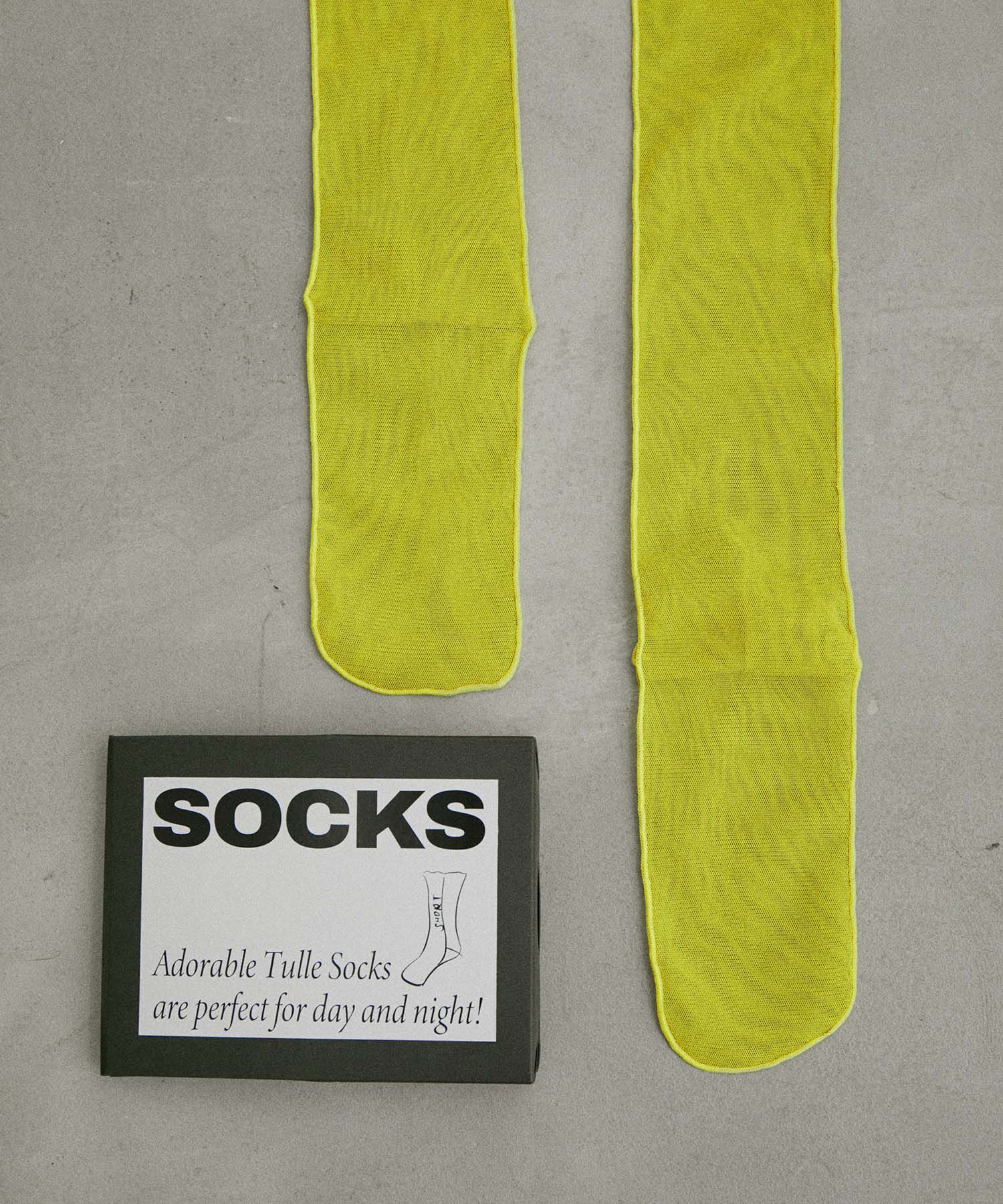 ADAM ET ROPE'「チュールシアーメローショートソックス」|ソックス|イエロー(80)