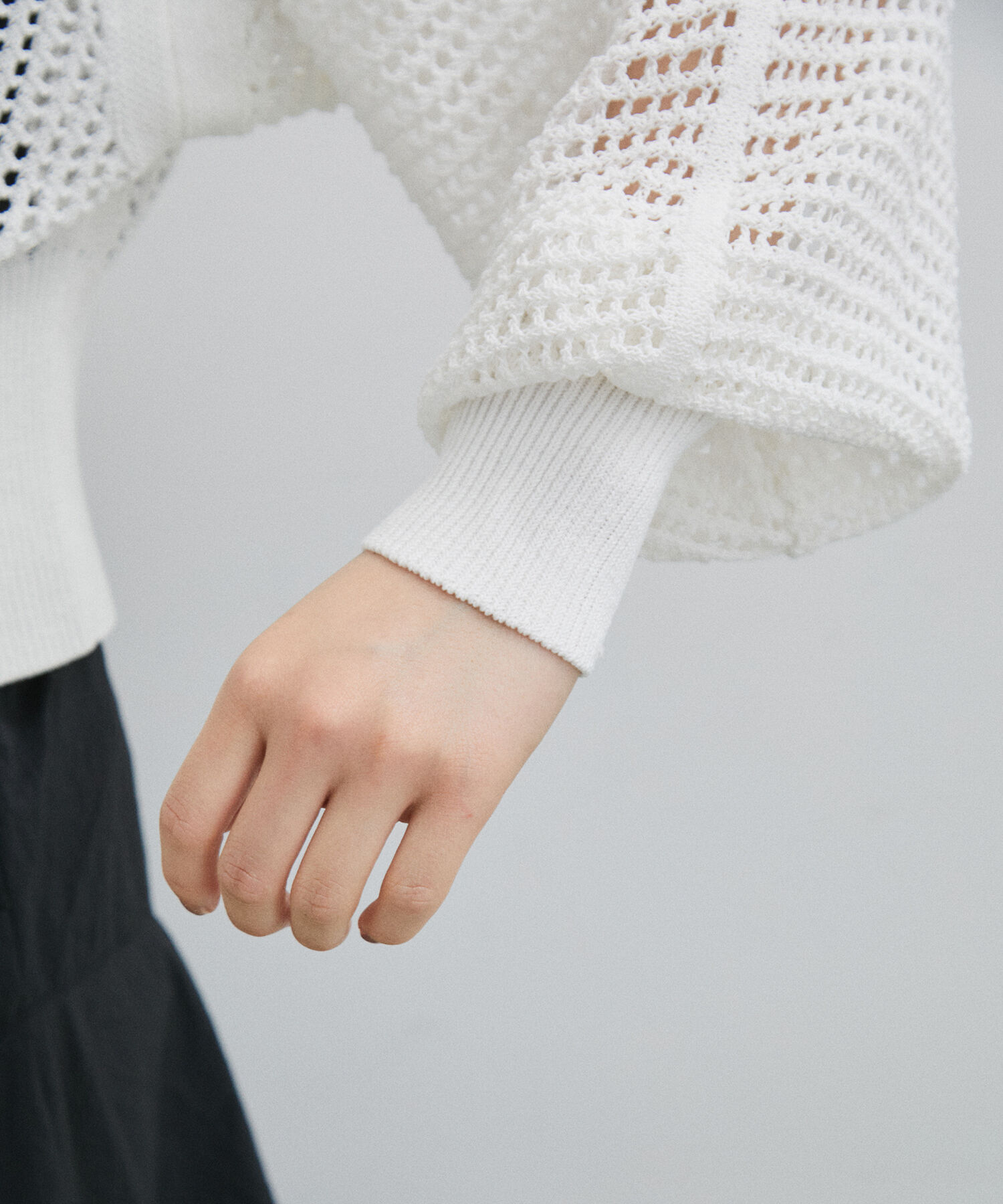 ADAM ET ROPE'「パターンメッシュカーディガン」|カーディガン|