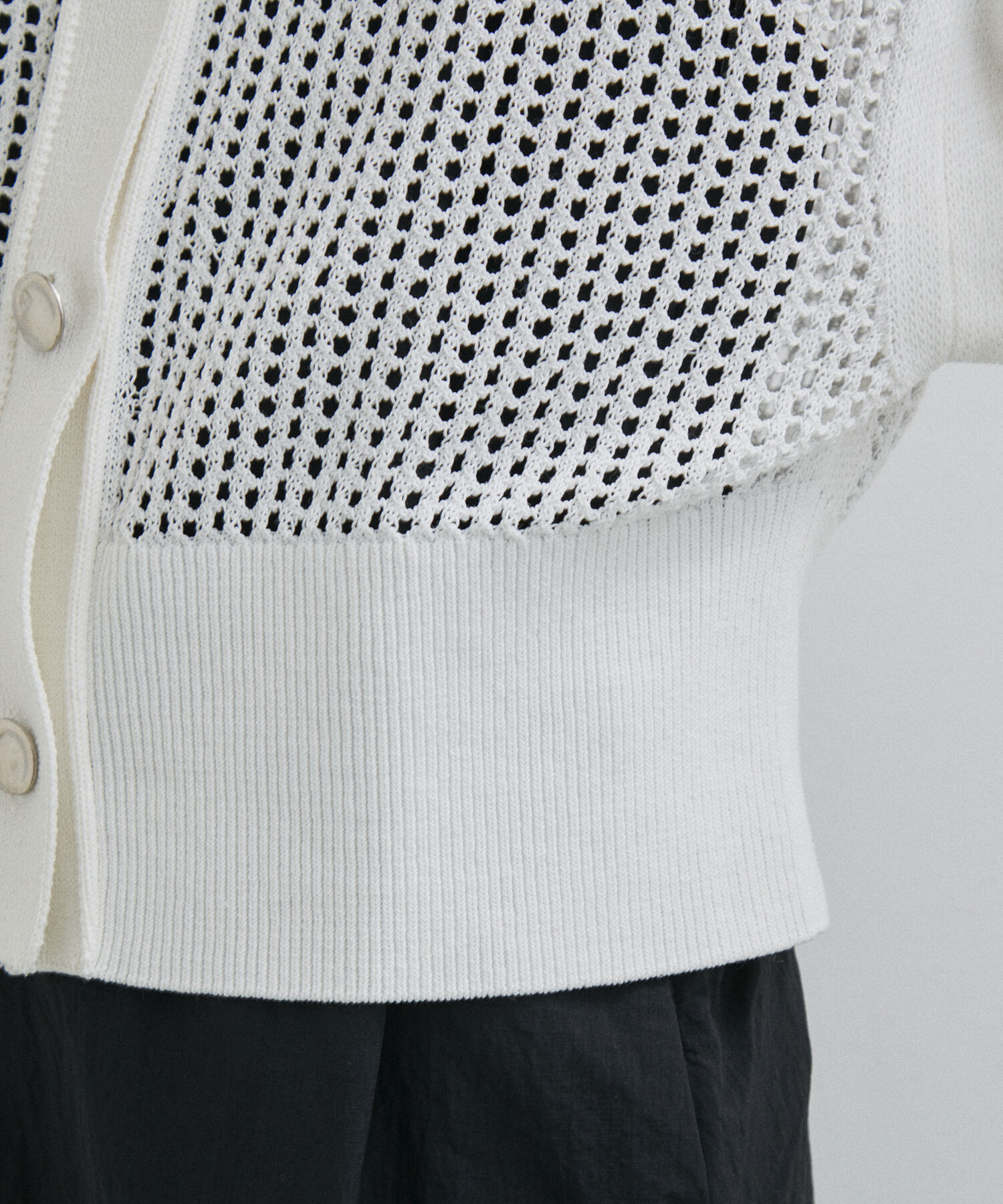 ADAM ET ROPE'「パターンメッシュカーディガン」|カーディガン|