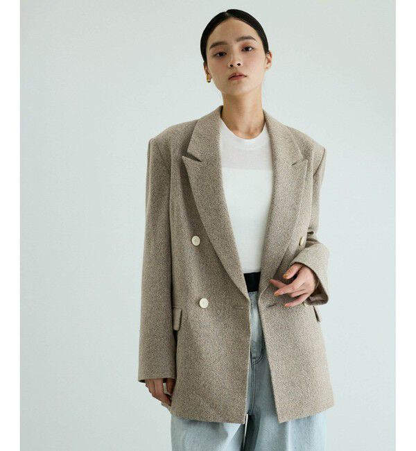 ADAM ET ROPE'「ウールネップテーラードジャケット」|その他|ベージュサブ