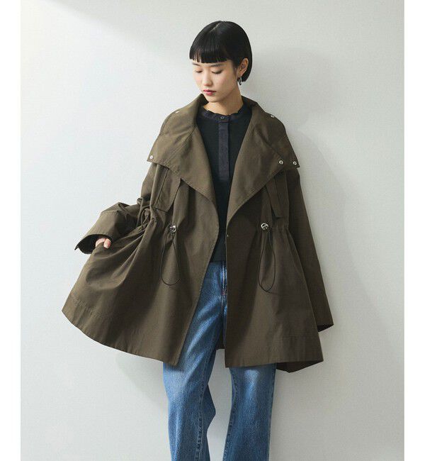 ADAM ET ROPE'「【WEB限定】スタンドカラーハーフモッズコート」|ミリタリー・モッズコート|カーキー系(39)