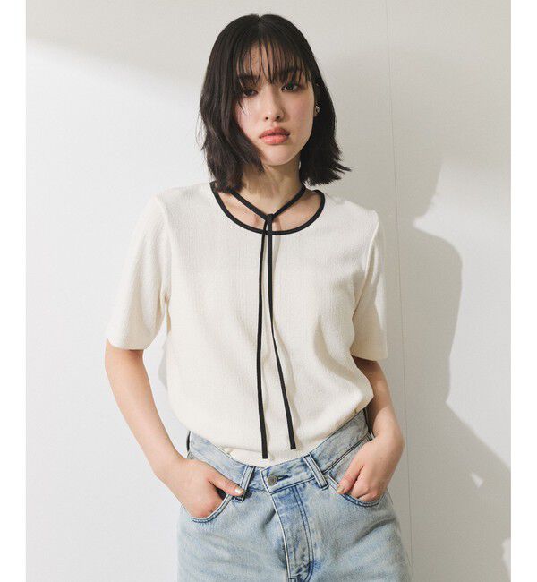 ADAM ET ROPE'「【WEB限定】ブークレリブリボンTシャツ」|Tシャツ・カットソー|ホワイト(10)