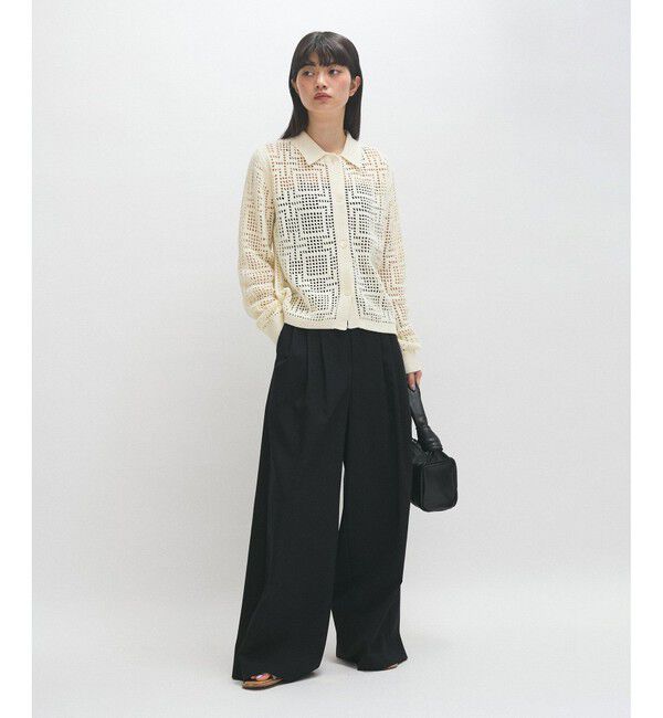 ADAM ET ROPE'「【サステナブル】クロシェライクカーディガン」|カーディガン|