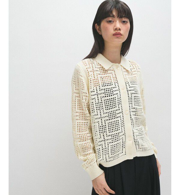 ADAM ET ROPE'「【サステナブル】クロシェライクカーディガン」|カーディガン|