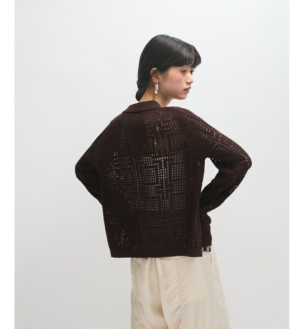 ADAM ET ROPE'「【サステナブル】クロシェライクカーディガン」|カーディガン|