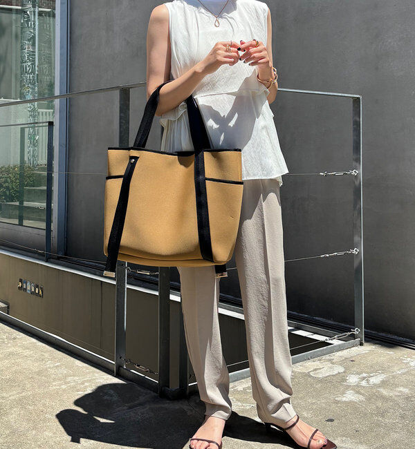  「《新色登場》【PC収納/A4対応/軽量】ウェットダブルポケットトートバッグ」|トートバッグ|